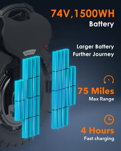 INMOTION V11 Electric Unicycle, 18��� Self-Balancing, 3.35��� Air Suspension, 1500Wh Battery, 34 MPH, 75-Mile Range