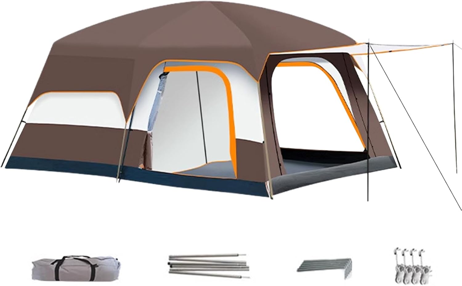 Familienzelt für Camping – Familienhütte Multi Room Zelte, wetterfester Unterschlupf | Winddichtes Outdoor-Zelt, Vierjahreszeiten-Campingzelte für 4 bis 12 Personen, geeignet für Wandern