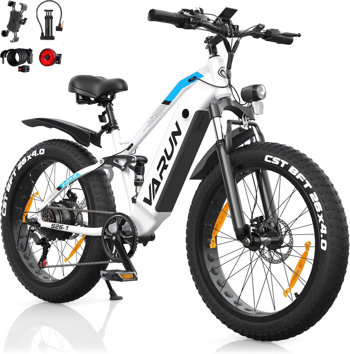 VARUN E Bike, E-Bike Herren mit 26 * 4.0