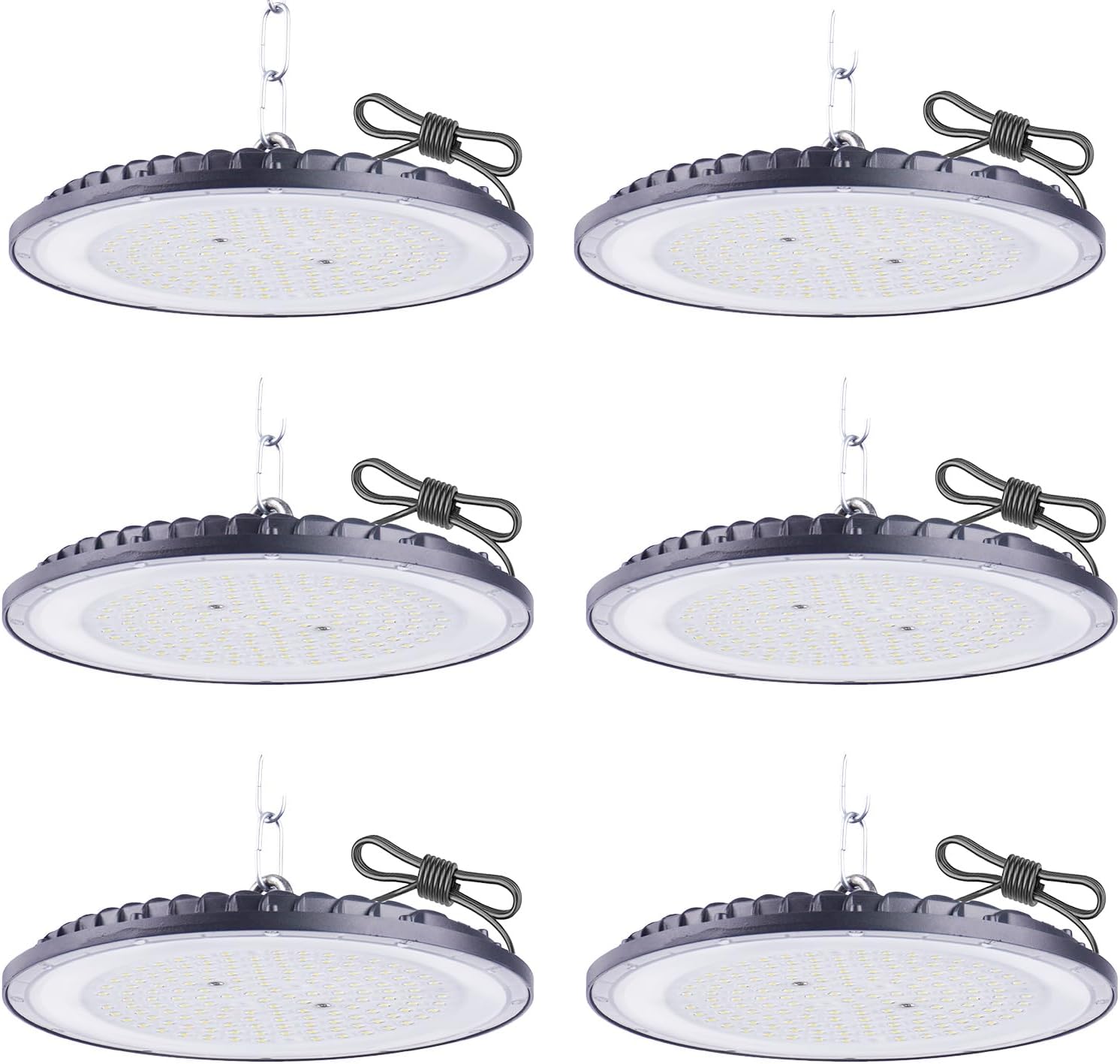 300W UFO LED High Bay Light,Fosingut Superhell 432 LEDs Hallenstrahler UFO LED Werkstattlampe,110lm/W 6500K Kaltweiß IP65 Wasserdichte Industrielampe High Bay Licht für Fabriken,Garage,Lagerhaus-6pcs