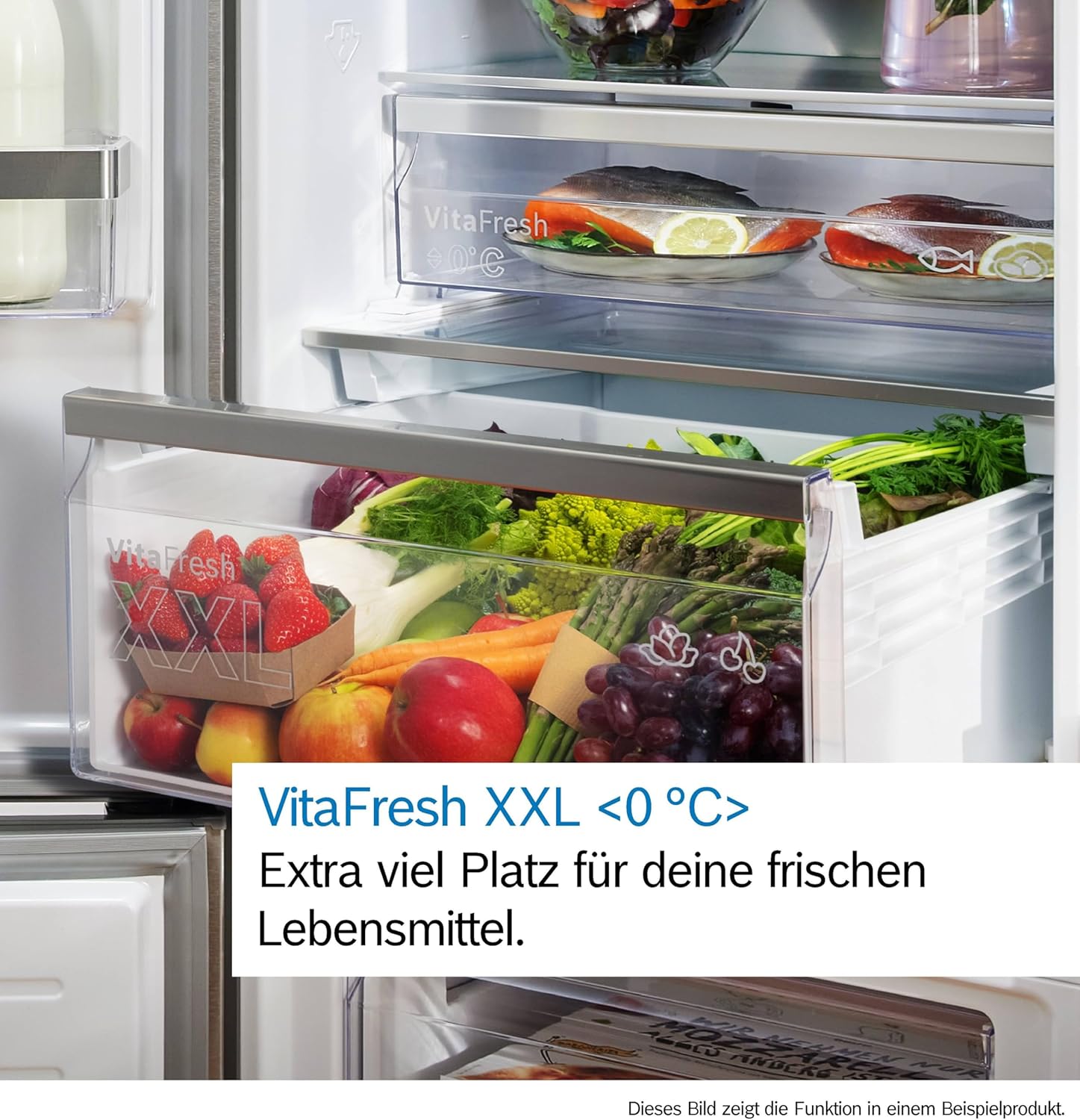 Bosch XXL Kühl-Gefrier-Kombination Serie 6, 203 x 70 cm, 311 L Kühlen und 129 L Gefrieren, NoFrost, VitaFresh XXL, Flex Interior, Ausklappbare Ablagenebene, Perfect Fit, Gebürsteter Stahl, KGN49AIBT