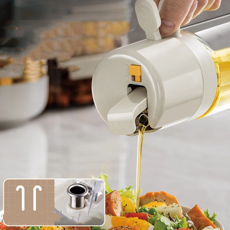 2-in-1 Oil Sprayer & Dispenser Bottle �?Olive Oil Mister for Cooking, Air Fryer, BBQ & Salad