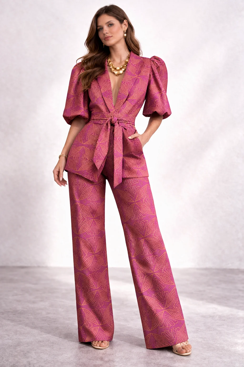 Elegantes Damen-Set mit Puffärmeln