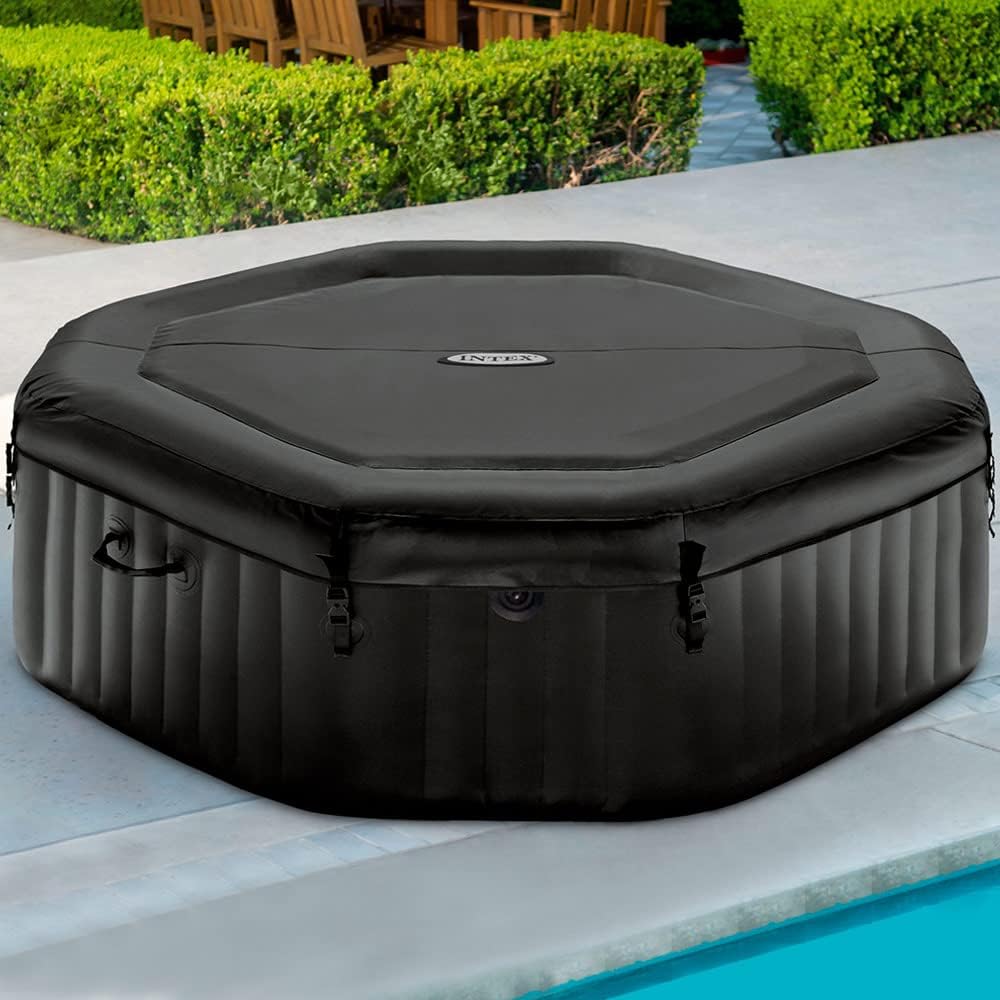 Intex Spa hinchable 4 personas octogonal, Burbujas Deluxe y chorros de agua (55081)