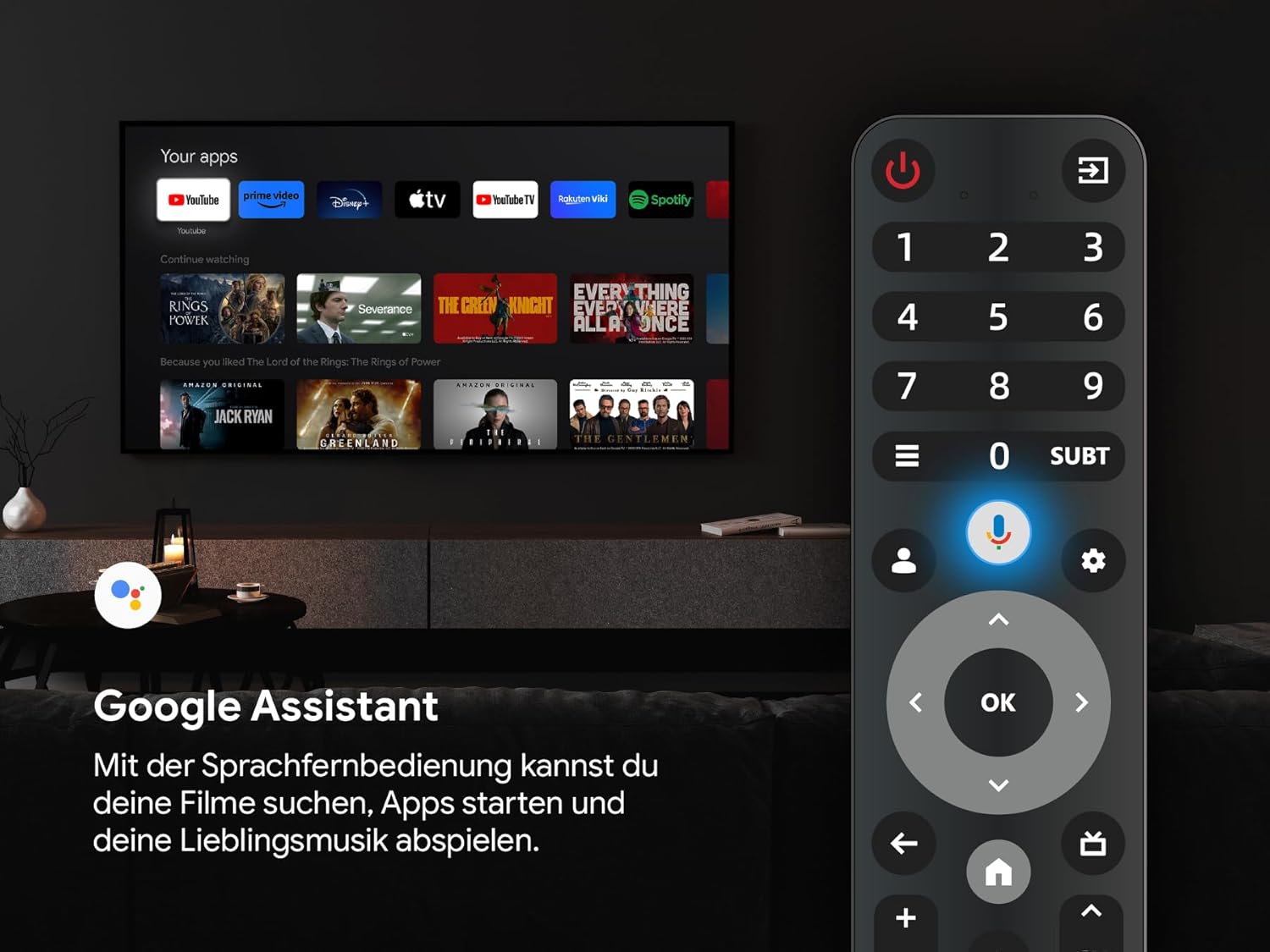 DYON iGoo-TV 55U-2 – 55 Zoll (139 cm) 4K Ultra-HD Smart TV mit Google TV, HDR10, Triple Tuner (DVB-S2/C/T2), WLAN, Bluetooth, Google Assistant, Netflix, Prime Video, [Mo2025]