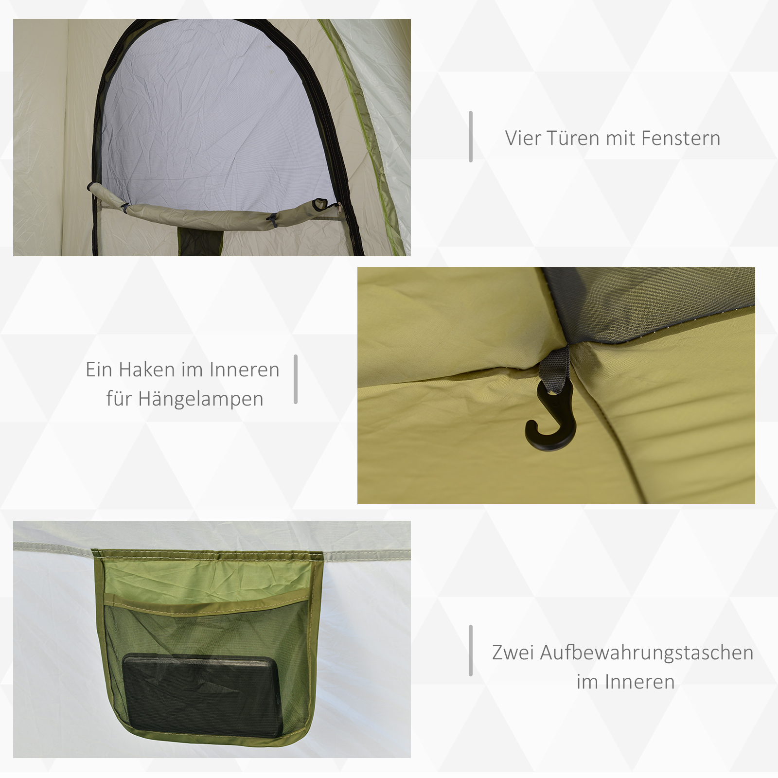 bivvy tent is aluminium glasvezel 195cm x 240cm x 240cm