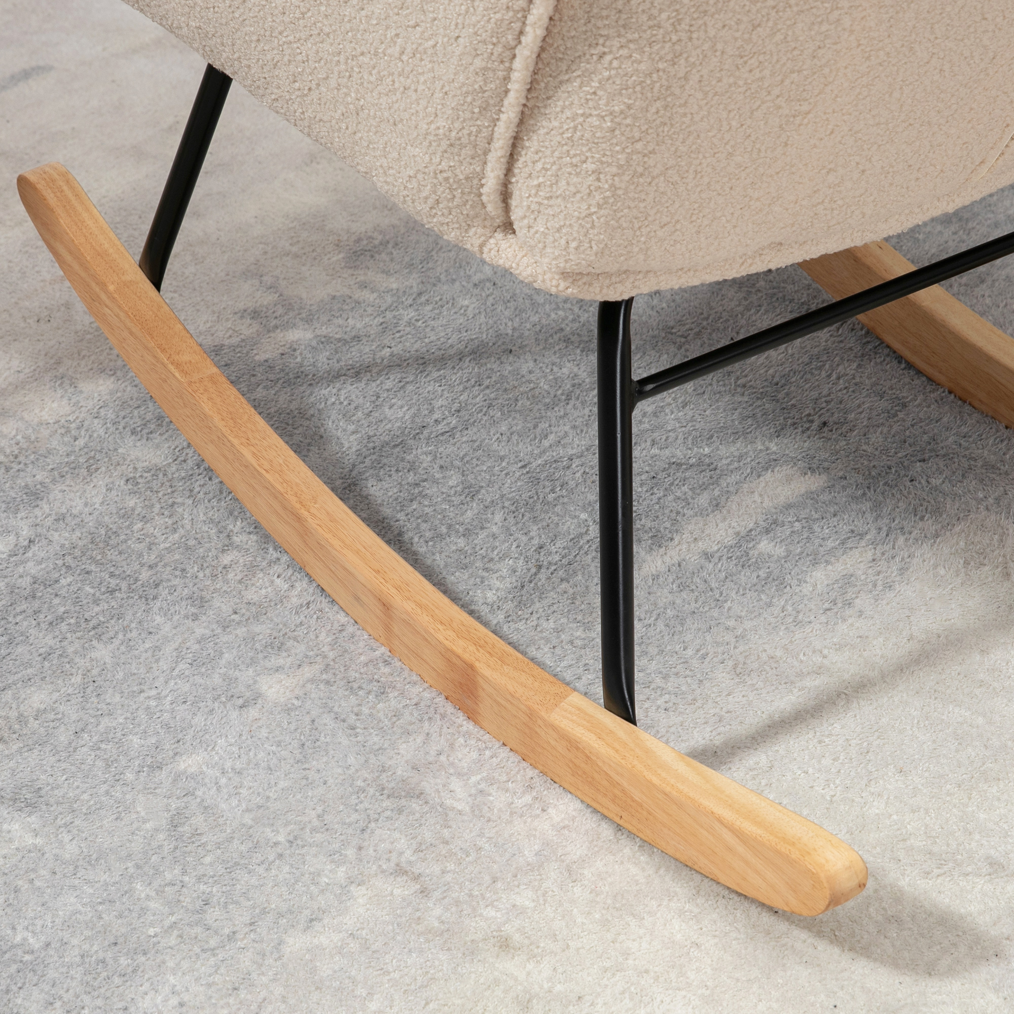 schommelstoel accentstoel tot 120 kg, polyester, beige