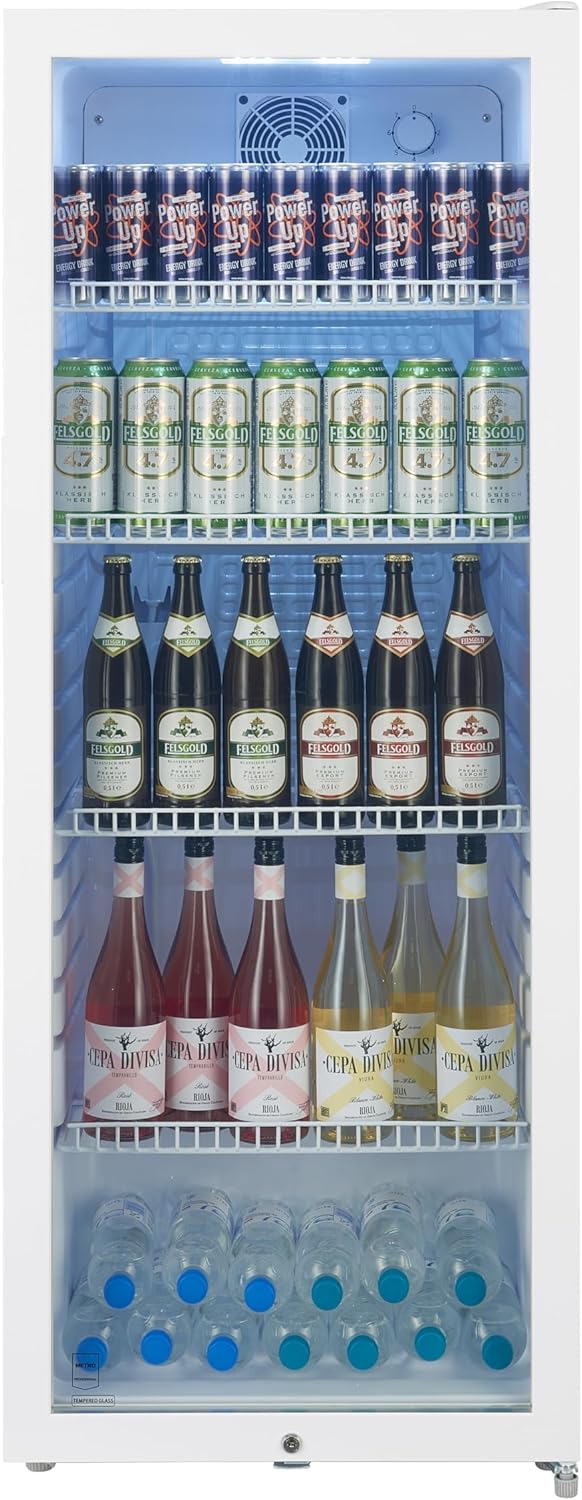 METRO Professional Réfrigérateur à Boissons GSC4240, 237 L, 54 x 54.5 x 139.5 cm, Métal/Plastique/Verre, Refroidissement Statique, 110 W, Blanc