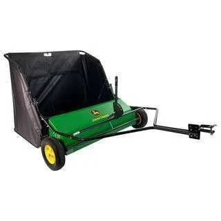 John Deere 42 trailed lawn sweeper, 24 cubic foot capacity, adjustable brushes