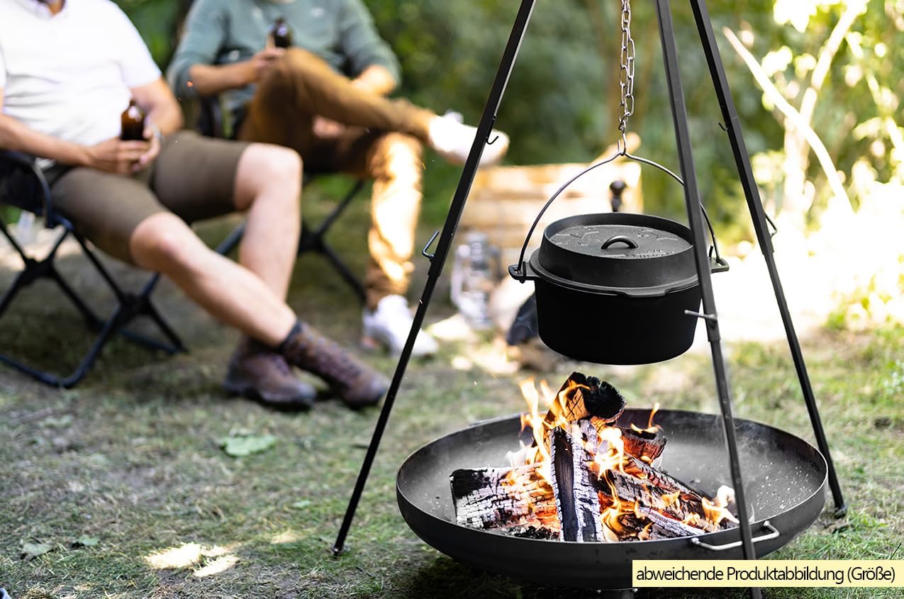 Grillfürst Feuerschale Ø 120 cm aus Stahl - Feuerschale für den Garten oder die Terrasse, massiv, langlebig und hitzebeständig, für Lagerfeuer oder als Kochstelle, Durchmesser 120 cm