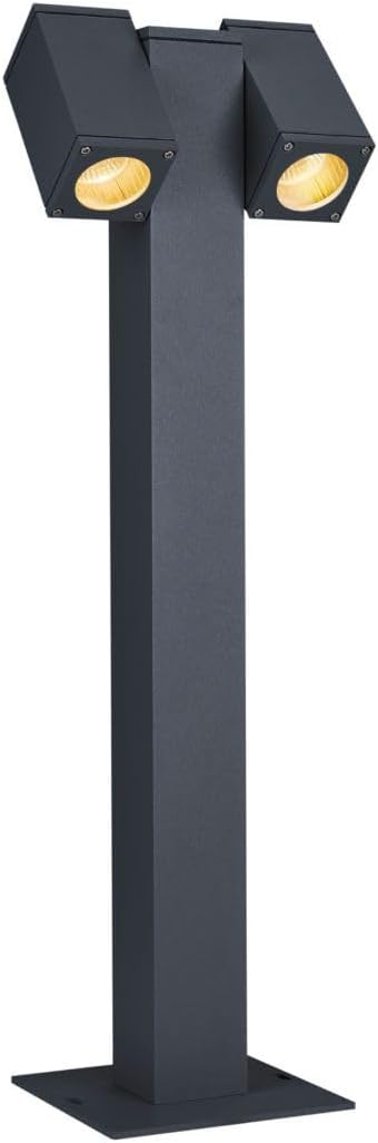 SLV THEO PATHLIGHT | Stehleuchte, LED Außen-Beleuchtung für Wege, Wände, Eingänge, Outdoor Garten-Lampe, Außenleuchte, Standleuchte |quadratisch, IP44, 2xGU10, anthrazit