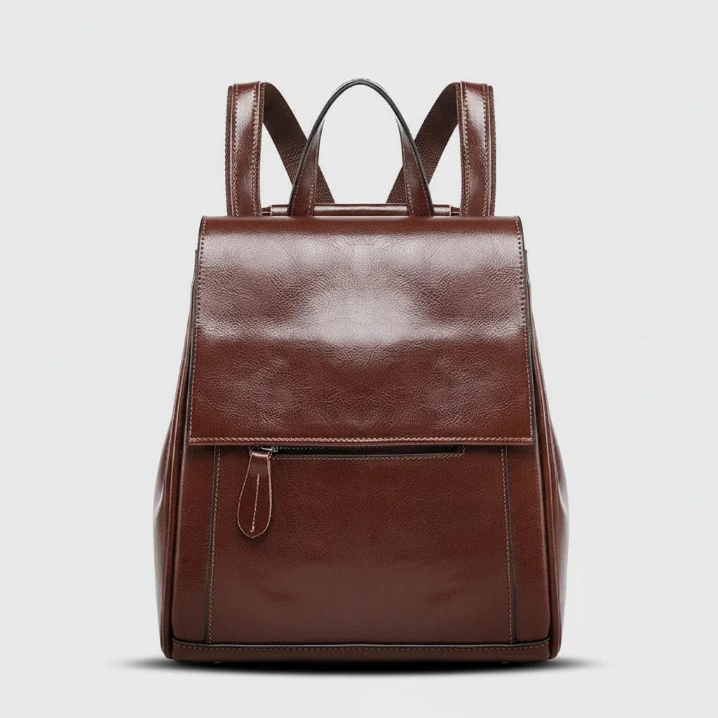 Coffee Handmade Leather Backpack