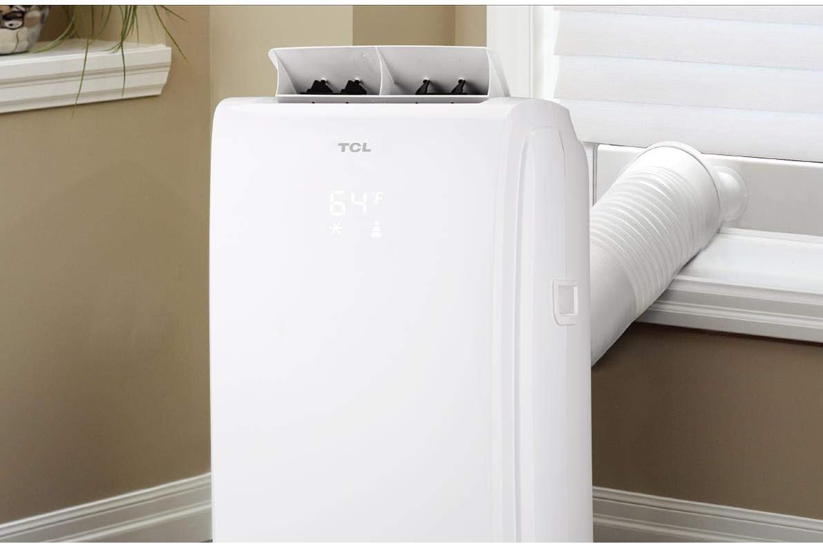 Mobile Klimaanlage mit Heizfunkztion 12000 BTU bis 32m² mit Abluftschlauch (1,5m), Timer und Entfeuchtermodus