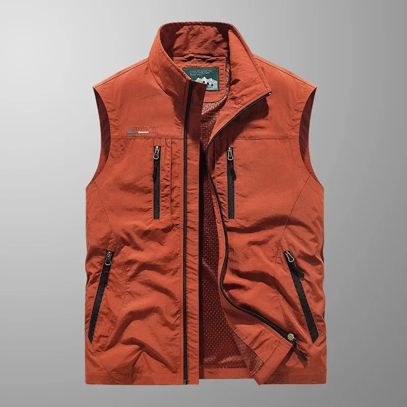 Herren Weste mit vielen Taschen | Leichte Outdoor Arbeitsweste & Utility Gilet | Atmungsaktiv & Strapazierf?hig f��r Freizeit
