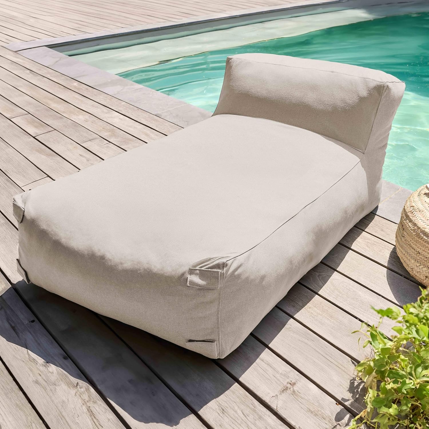 Oviala Gartenmöbel, modular, 2-Sitzer, mit Ottomane, Beige