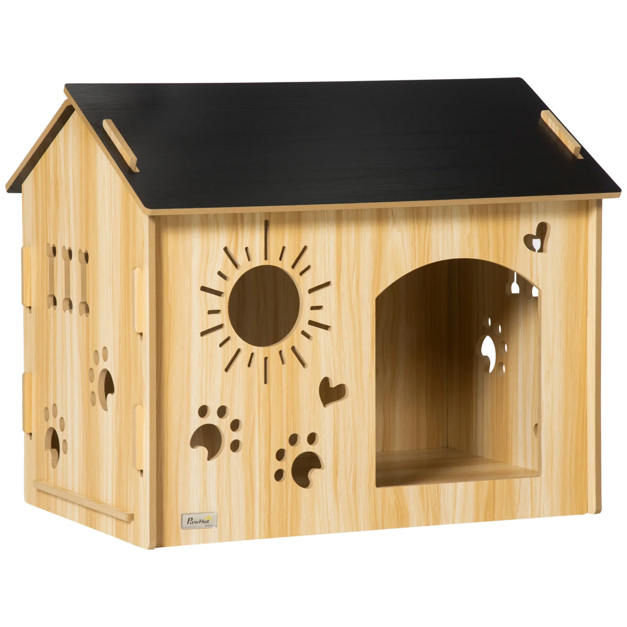 PawHut Hondenhok met schattige ventilatieopeningen, ruim