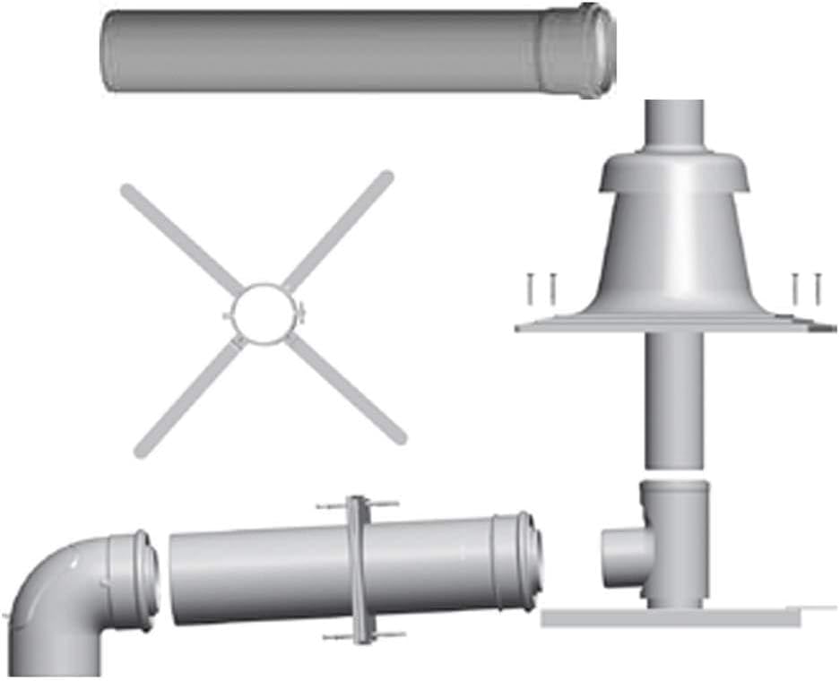 Paket Abgasleitung Schachteinbau, weiß, 60/100