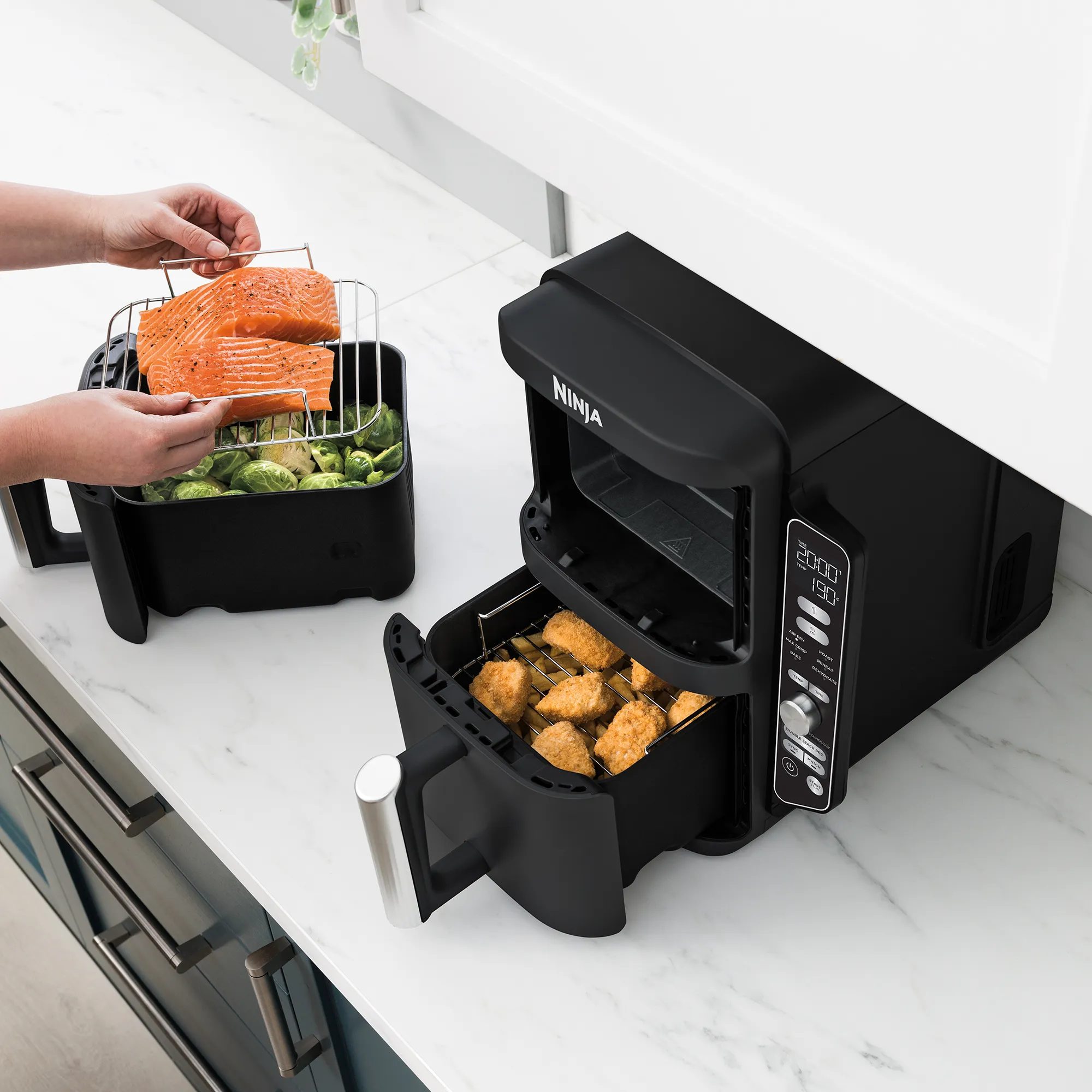 2025 Ninja DoubleStack XXXL 9,5 l heteluchtfriteuse met 2 lades