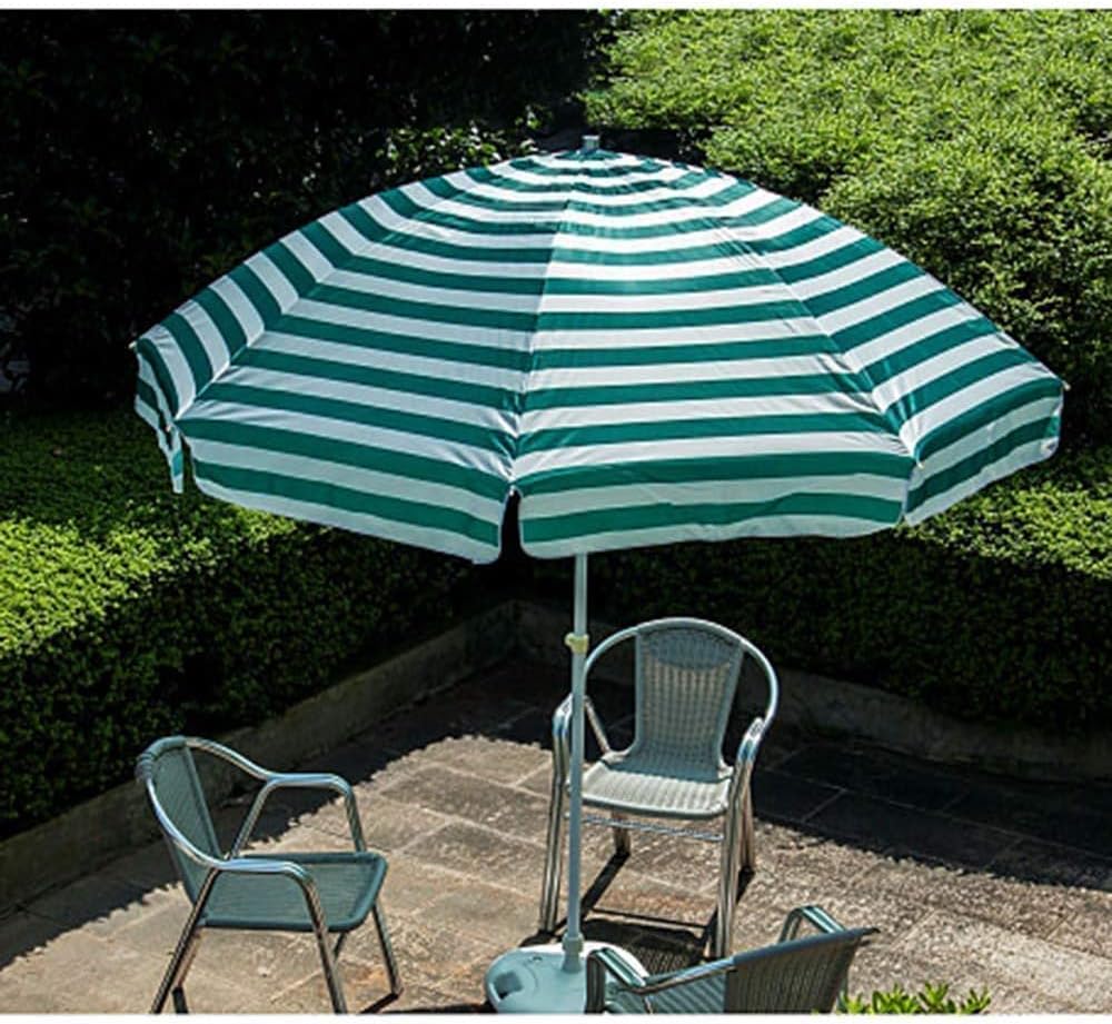 Sonnenschirm 2M/2,2M/2,5M Streifen-Strandschirm, Gartenschirm-Sonnenschutz im Freien mit 8 Rippen für Strand/Pool/Terrasse