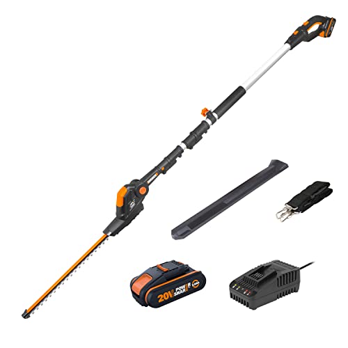 WORX, Tagliasiepi telescopico senza fili WG252E da 18 V (20 V max), con lama da 45 cm, Ø 16 mm, taglio PowerShare con manico lungo da 1,8 3,2 m, testa con sega su asta : Amazon.it: Giardino e giardinaggio