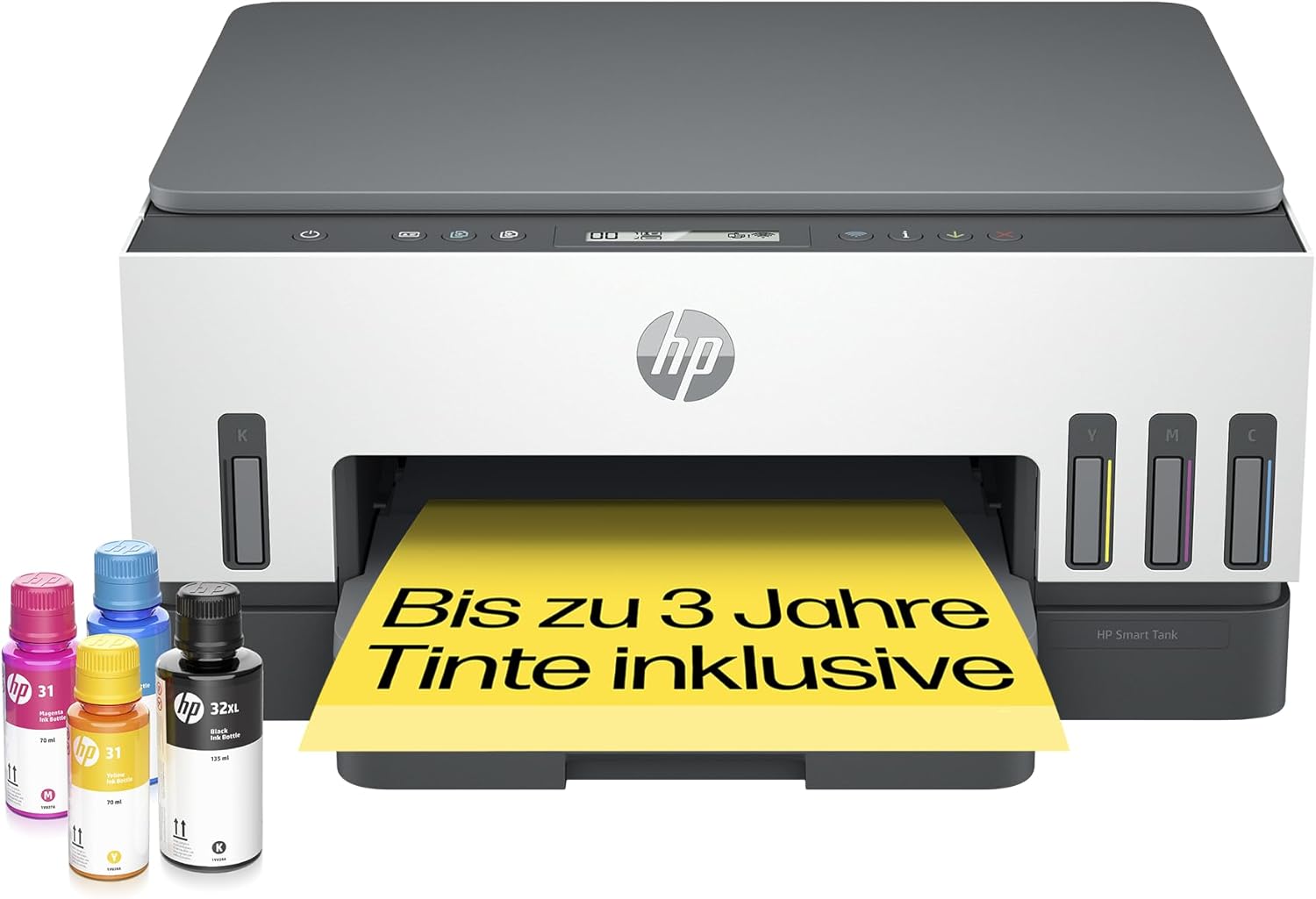 HP Smart Tank 7605 4-in-1 Multifunktionsdrucker (WLAN; Duplex; ADF) – 3 Jahre Tinte inklusive, 3 Jahre Garantie, großer Tintentank, hohe Reichweite, Drucken in hoher Qualität