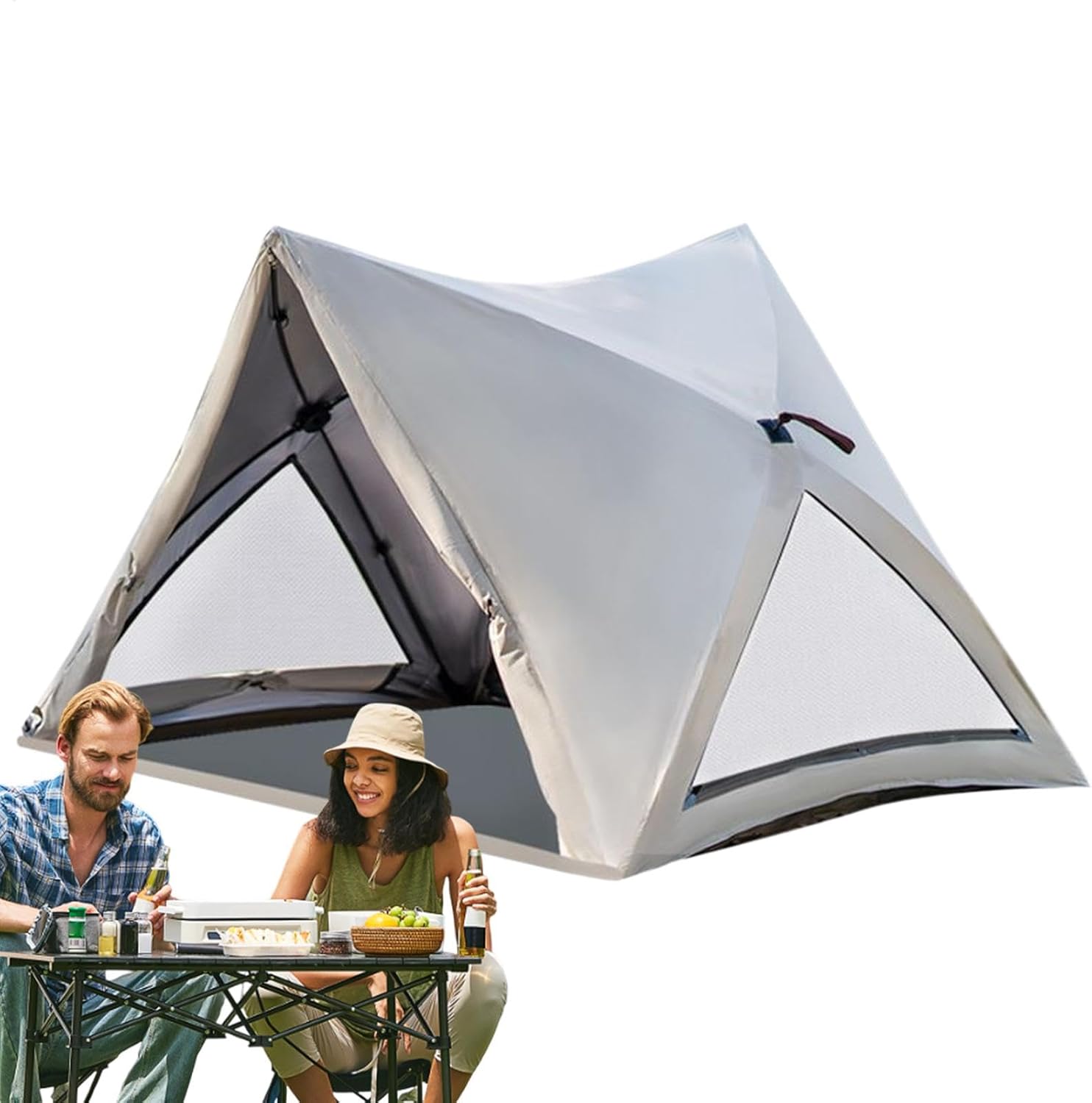 Easy Pop -Up Beach Tent Sun Shelter - Camping Camping Pavillon Shelter, Venture Screen House, Wasserdichtes Winddichtes Familienzelt Mit Maschenfenstern, Einfach Eingerichtet Für Wandern Und Outdoor F