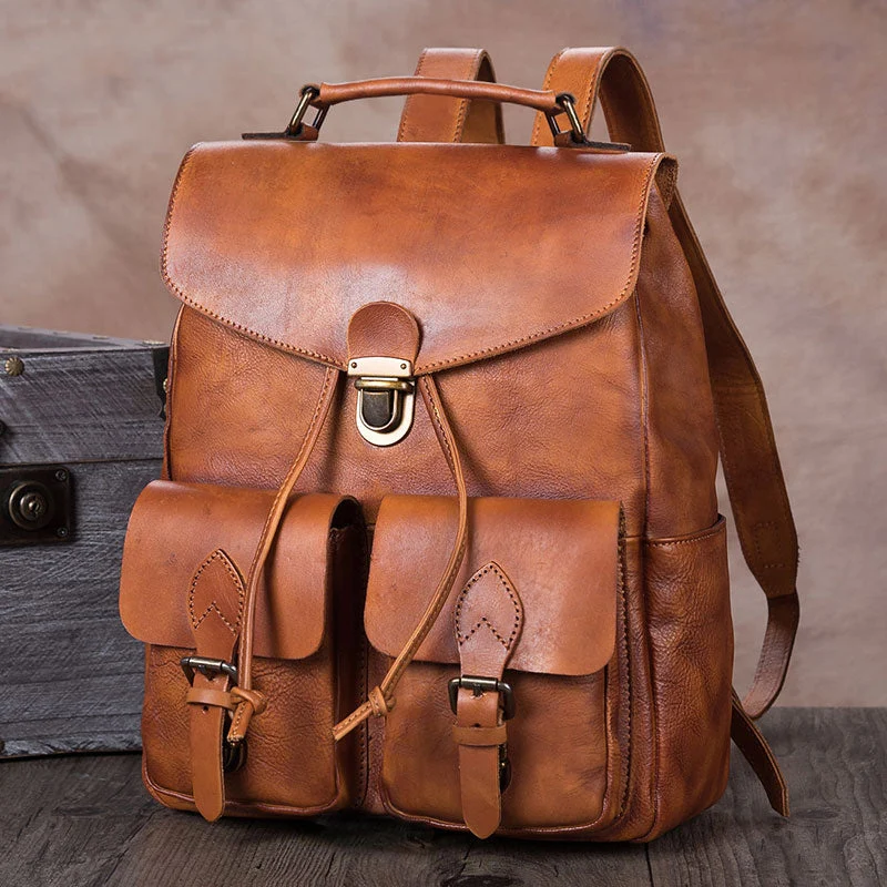 Funky Womens Square Genuine Leather Backpack Purse 14