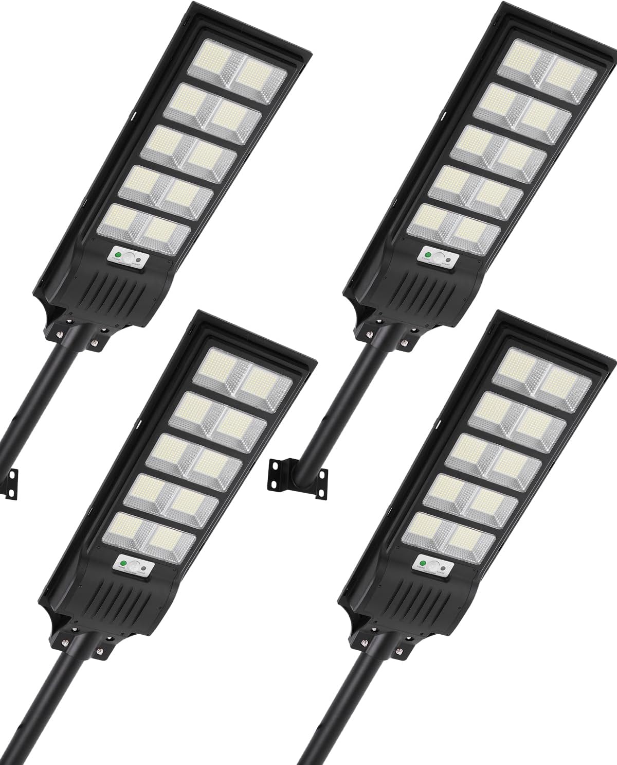 Sararoom 500W Solar Straßenlaterne | 900 LED Strassenlaterne Außenleuchte Solar Strahler Außen mit Bewegungsmelder | 4er 6500K IP65 Wasserdicht Sicherheitsleuchte Solarlampe für Garten Garage Hof Wege