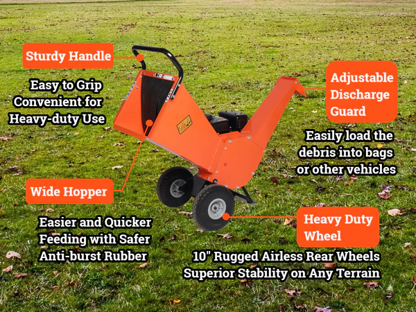 EFCUT R30 Houtversnipperaar - Shredder Mulcher, 7PK Benzine, Compact Ontwerp, Max Capaciteit 3 Inch (R0)