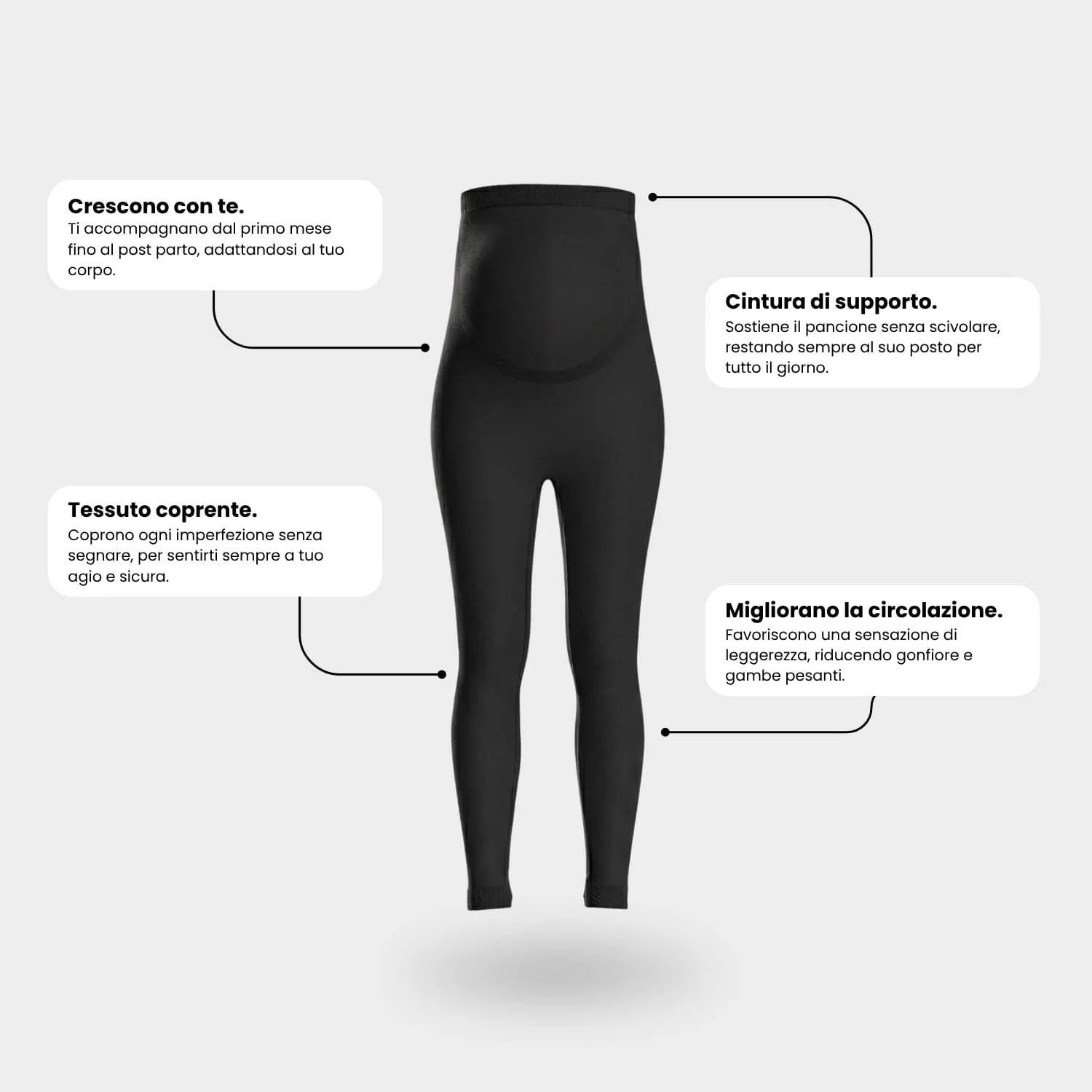 Bequeme Umstandsleggings mit hohem ��berbauchbund | Elastische Schwangerschaftshose aus weichem Stoff f��r jeden Tag