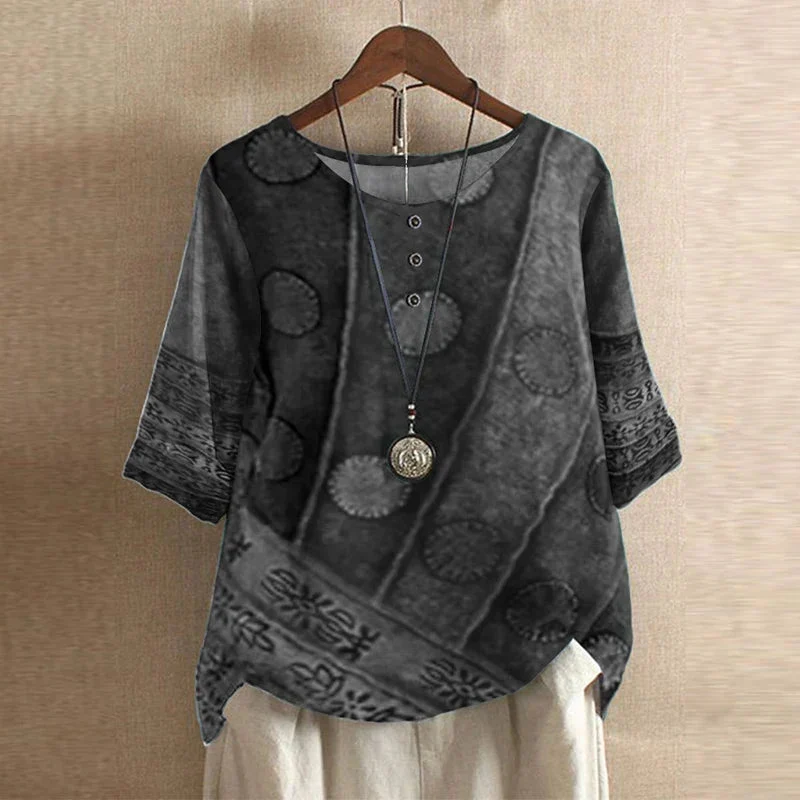 Damenbluse mit Vintage-Blumenmuster