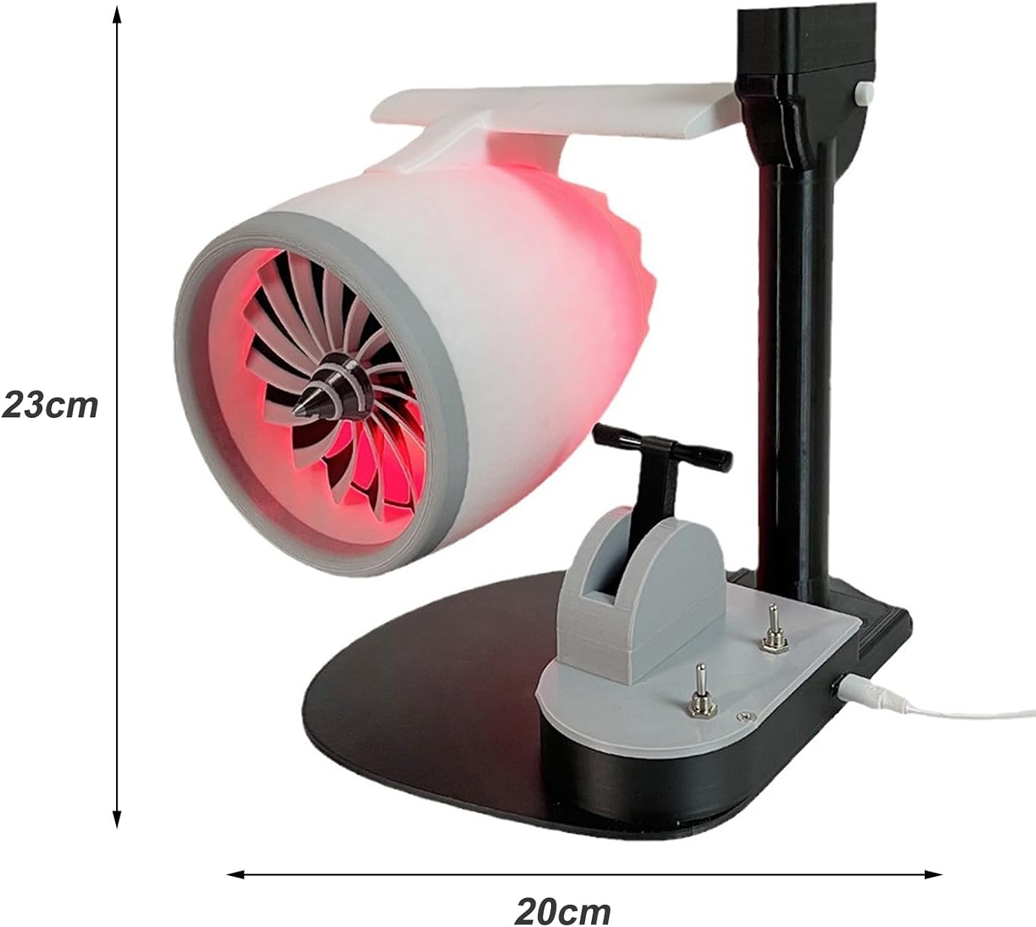 Tischventilator Mit Led-licht, 2-in-1-turbofan-ventilator Für Den Persönlichen Gebrauch, Tragbarer Luftzirkulator Für Schlafzimmer, Homeoffice, Reisen Und Schreibtisch White