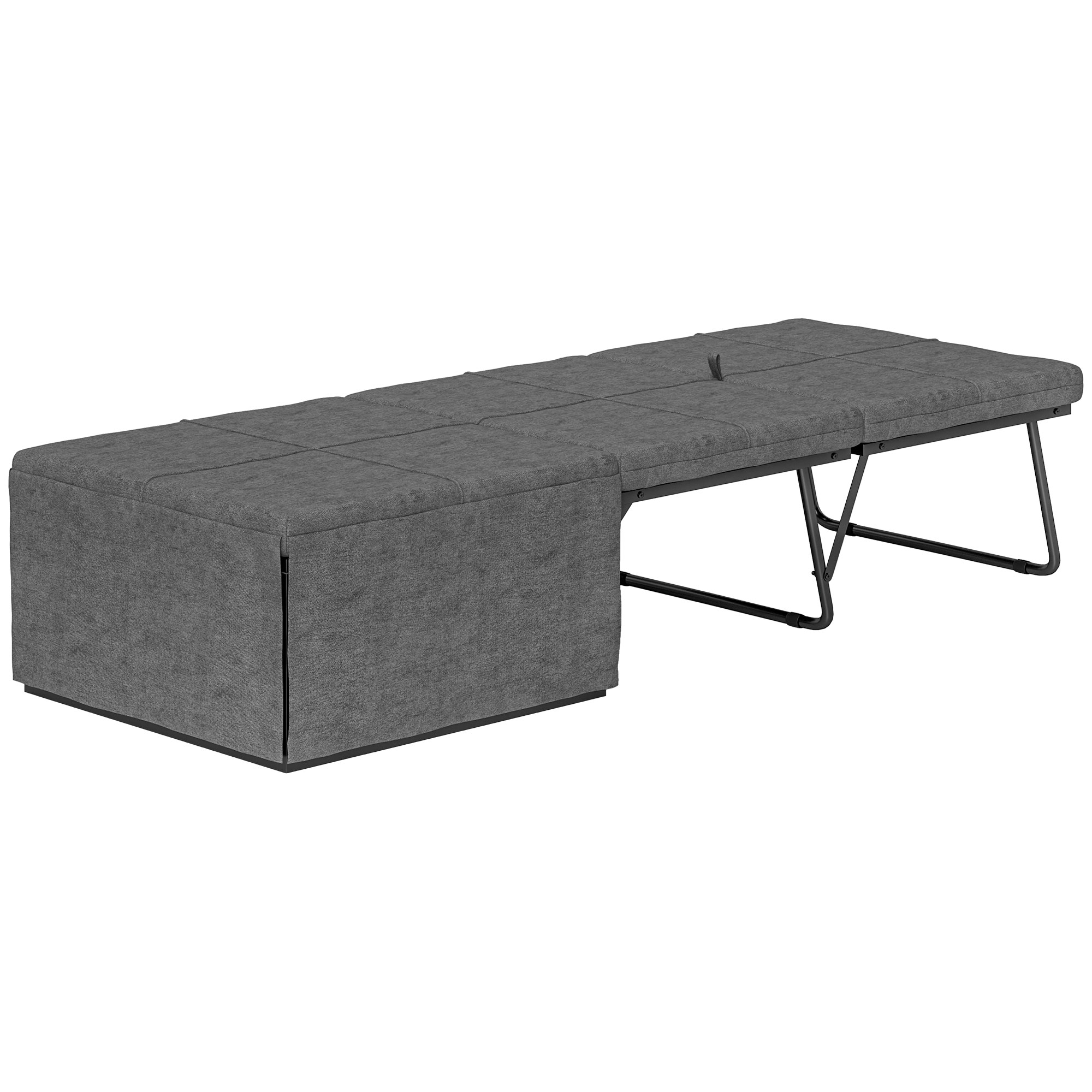 Opklapbaar Bed, met Matras en Stofhoes, 190 x 69 x 38,5 cm, Grijs