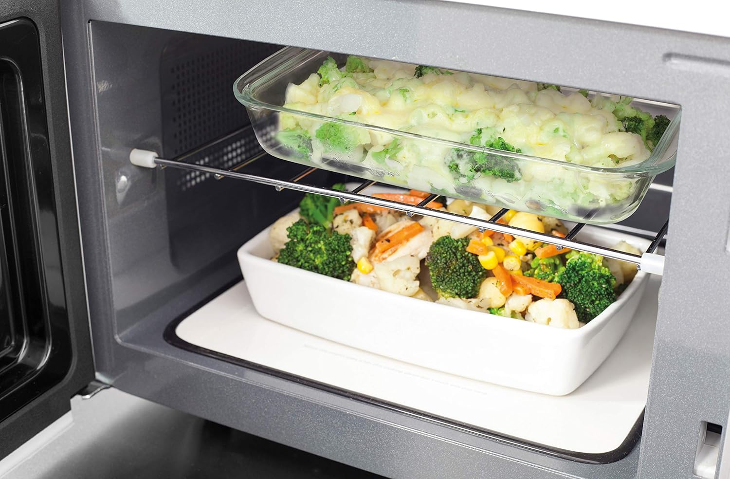 CASO MG 25 Ecostyle Ceramic - Testsieger Haus & Garten Test, Mikrowelle mit Grill, größere Nutzfläche dank CASOTEK Boden, 25 Liter, Garen auf zwei Ebenen