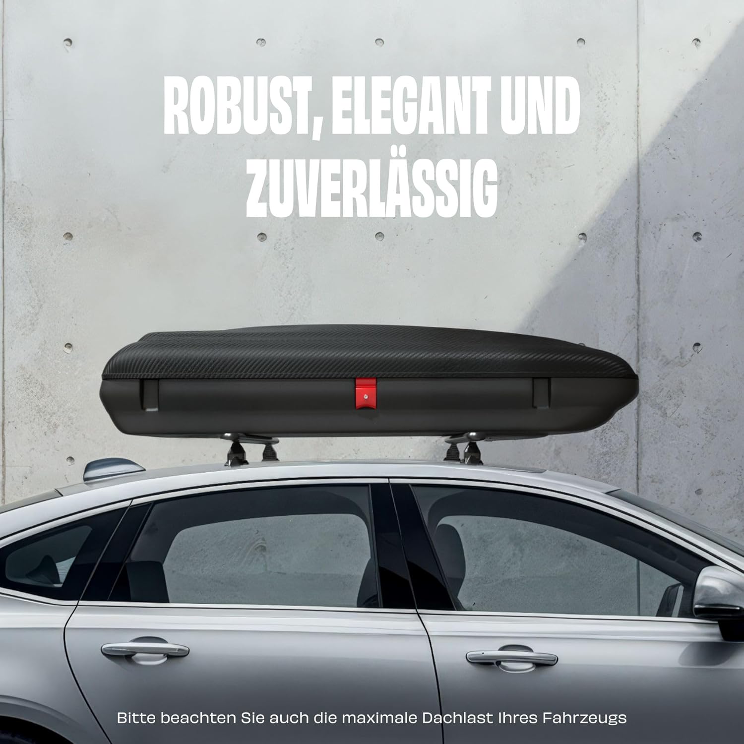 Dachbox VDP-BA480 - Dachkoffer mit 480 Liter Volumen - universal Autokoffer im Carbonlook - abschließbar Dank Zentralverriegelung - Dachkoffer für Dachgepäckträger