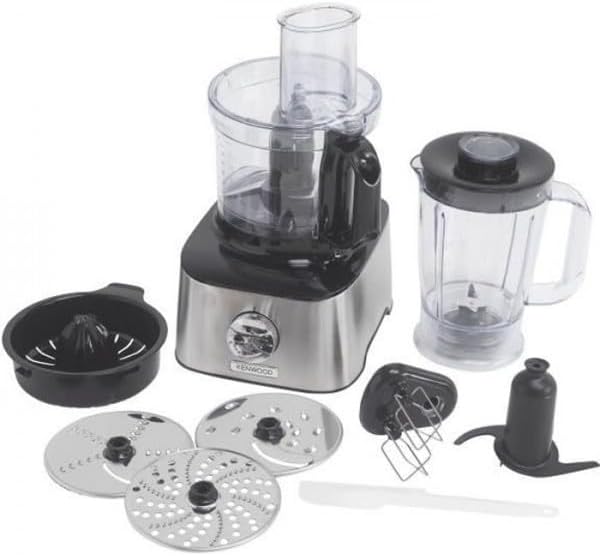 Kenwood MultiPro OneTouch FDM73.850SS – 3-in-1 Kompakt-Küchenmaschine & Mixer, 12 Zubehörteile, 6 Automatikprogramme, Variable Geschwindigkeit & Pulse-Funktion, Integrierte Waage, 1000 W, Silber
