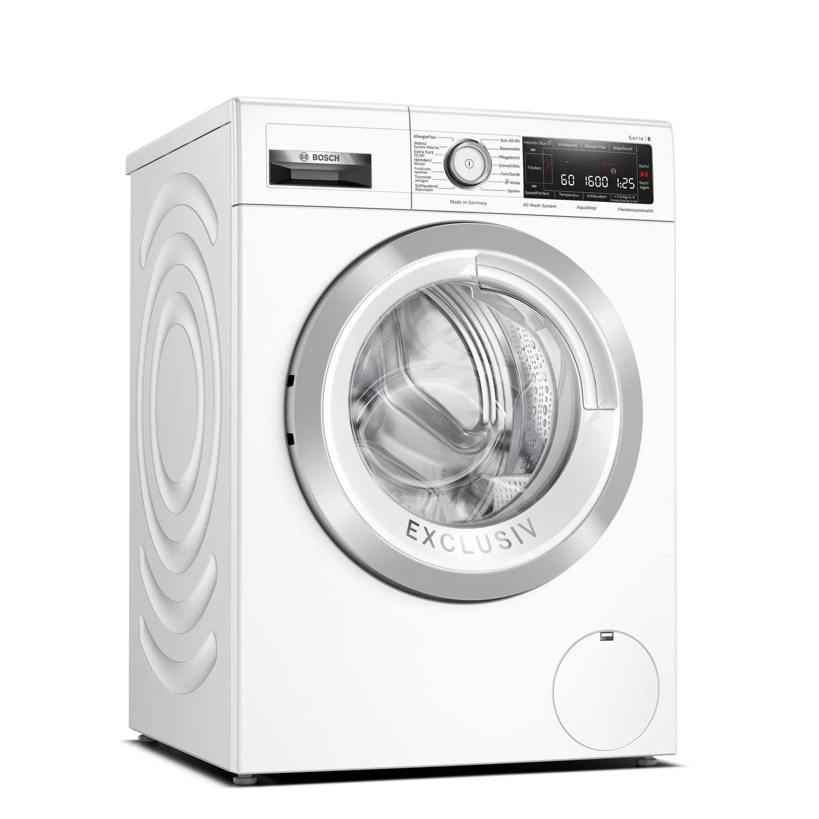 2025 Lavadora Bosch Serie 8 WAV28M93 de carga frontal 9 kg, 1400 rpm, Aluminio, Blanco