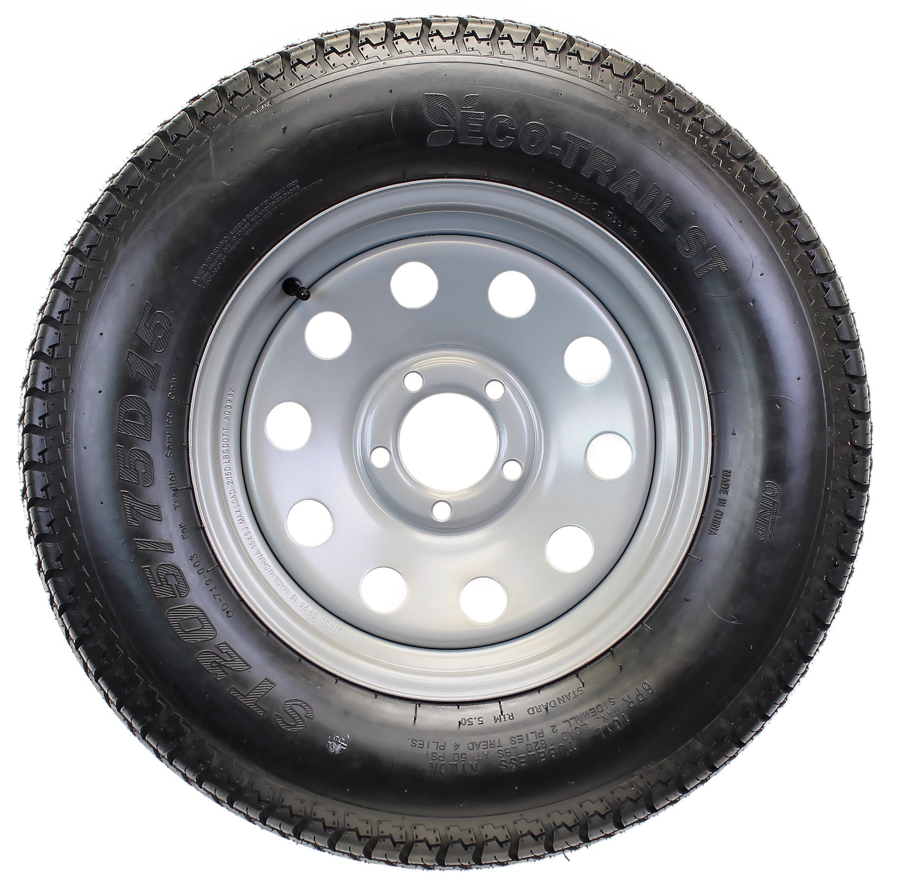 2025 Aanhangerband op Velg ST205/75D15 F78-15 205/75-15 LRC 5-Gaats Wiel Zilver