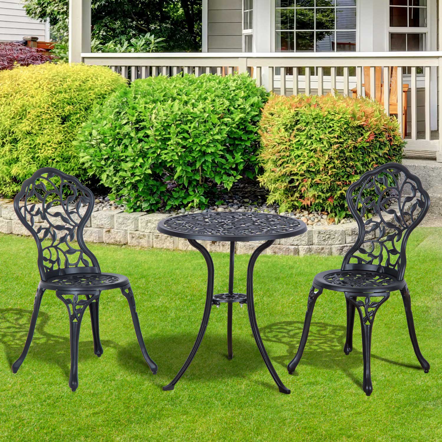 Outsunny bistroset 3 st. 60?cm x 60?cm x 65?cm