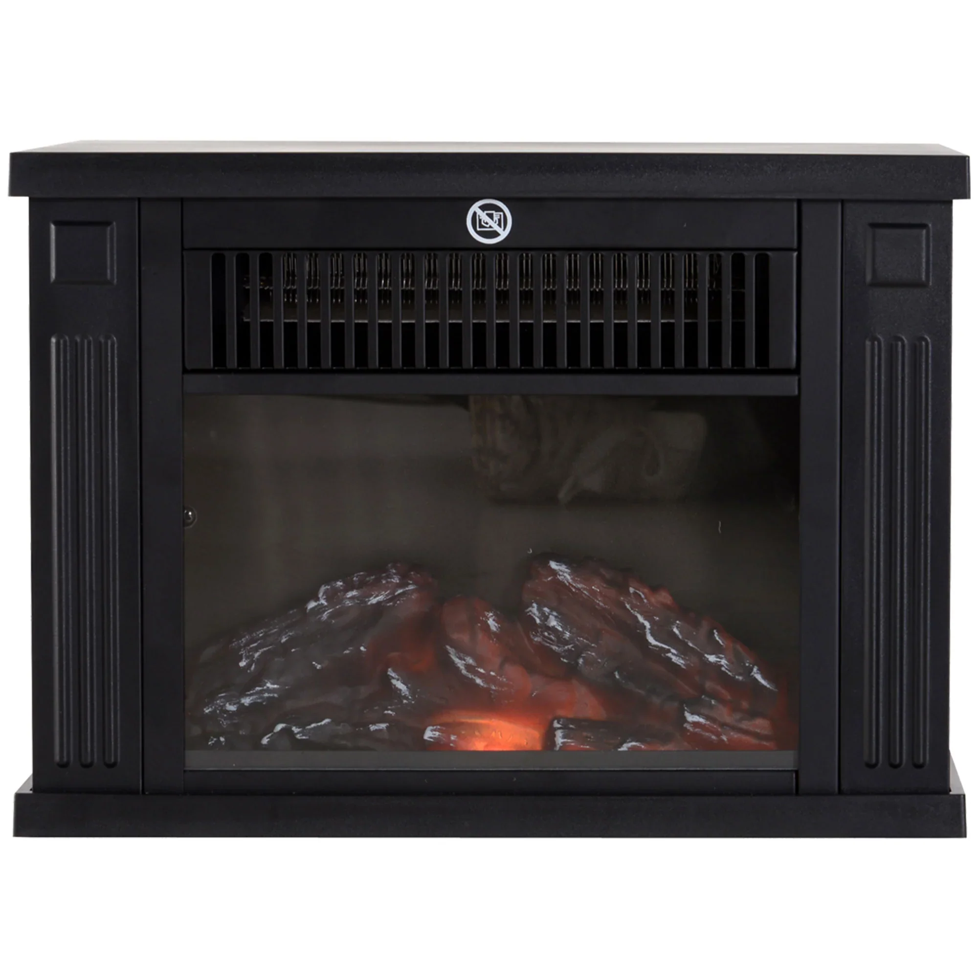 HOMCOM elektrische haard met vlameffect & 2 warmtestanden