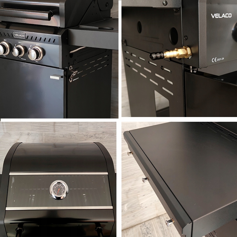 GRILL GAZOWY OGRODOWY ZEUS-A RUSZT ŻELIWNY 8,5 KW + POKROWIEC