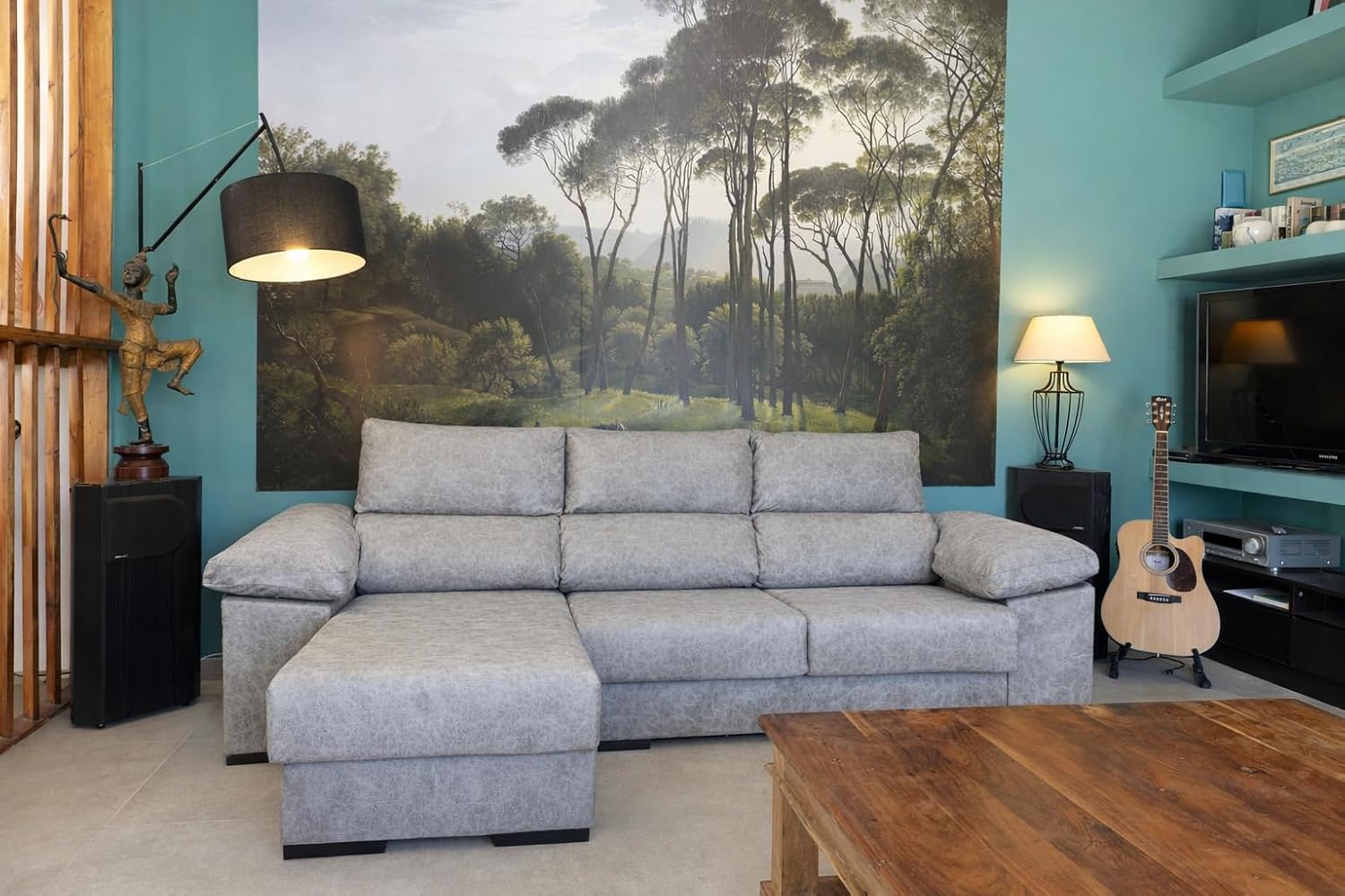 DUPI Sofá Chaiselongue Sleep Pro | Arcón Reversible Izquierda/Derecha | 265x96x148 cm | Gris