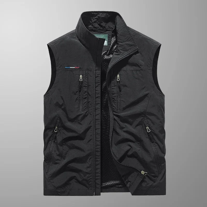Herren Weste mit vielen Taschen | Leichte Outdoor Arbeitsweste & Utility Gilet | Atmungsaktiv & Strapazierf?hig f��r Freizeit