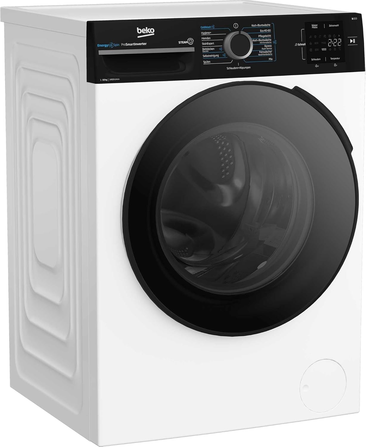 Beko WMC81464ST1 Waschmaschine, Bluetooth, 8 kg, ProSmart Inverter Motor, Dampffunktion, Pet Hair Removal, Watersafe+, Weiß