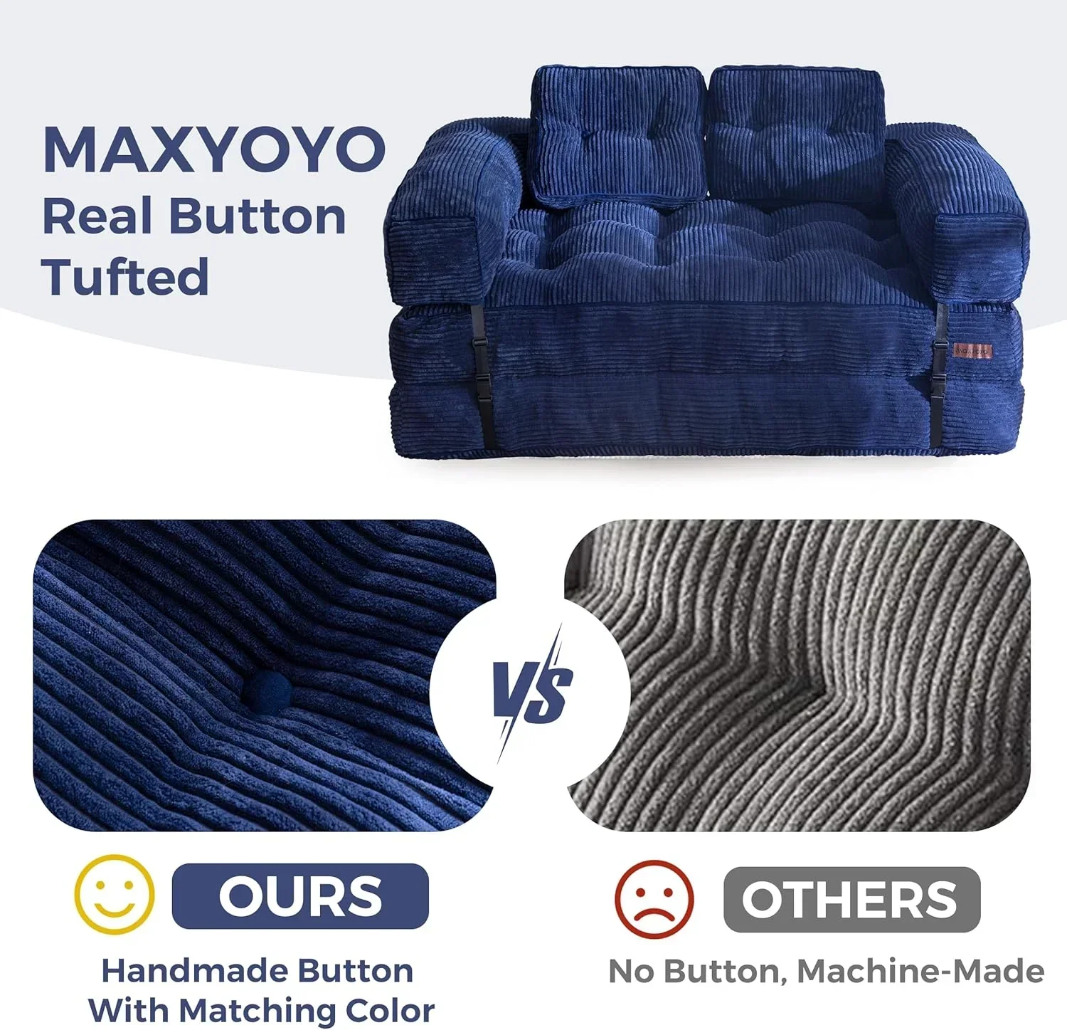 Folding Sofa Bed L-Shaped Convertible Sofa Bed with Armrests and Pillows