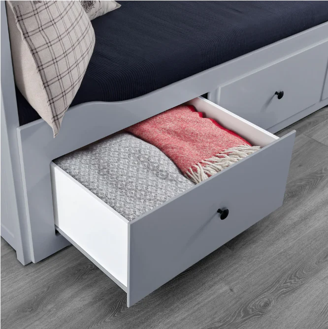 2025 IKEA HEMNES dagbed met 3 lades ?C Grijs, 80 x 200 cm, ruimtebesparend en veelzijdig