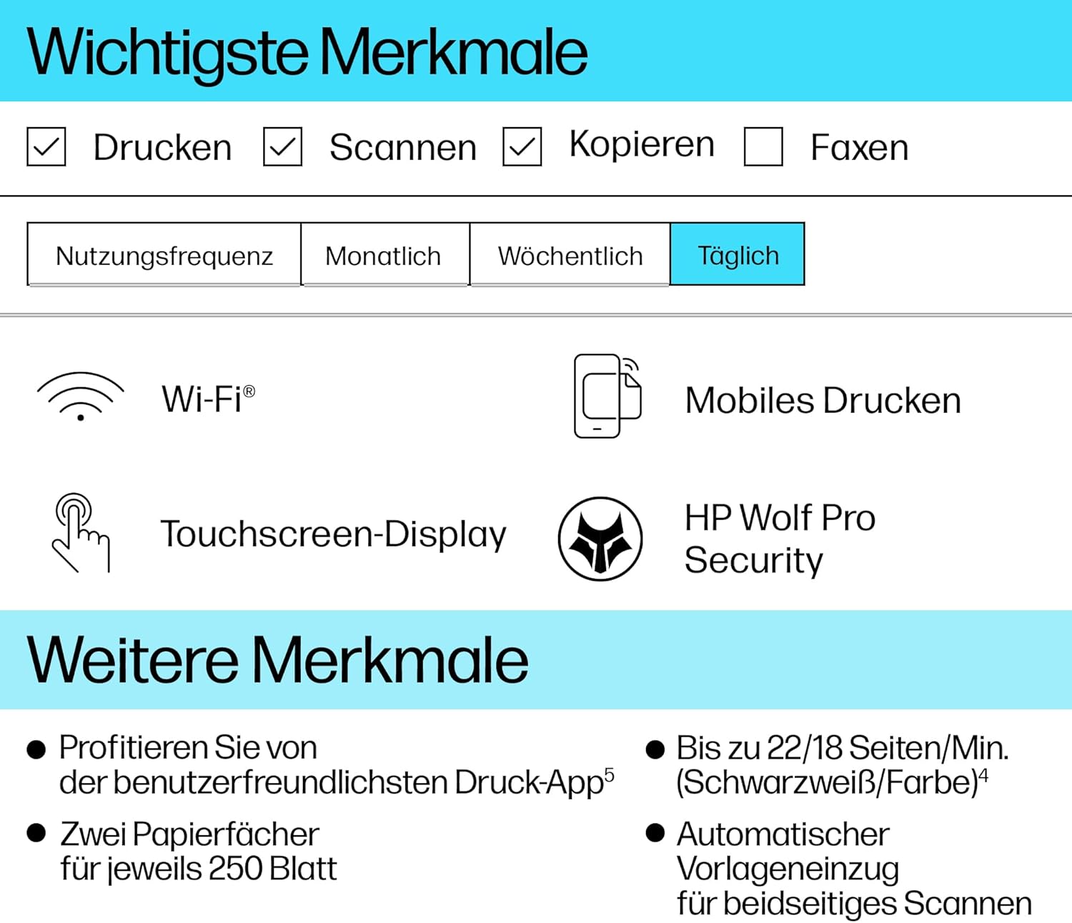 HP OfficeJet Pro 9720e A3-Multifunktionsdrucker, Drucken bis A3, 3 Monate gratis drucken mit HP Instant Ink inklusive, HP+, Drucker, Scanner, Kopierer, Fax, WLAN, LAN, Duplex, Airprint, Grau-Weiß