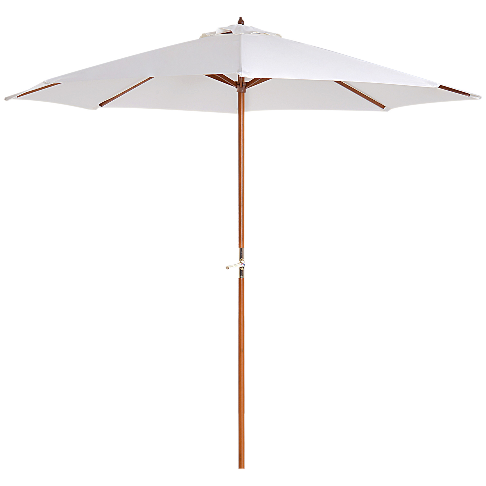 Zonnescherm tuinscherm houten parasol parasol met zwengel balkonparasol populierenhout �� 2,7 m