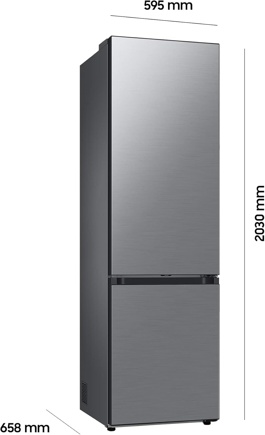 Samsung Bespoke RL38A7CGTS9/EG Kühl-/Gefrierkombination, 203 cm, 387 ℓ, AI Control, Twin Cooling+, Auto Ice Maker, No Frost+, Digital Inverter Kompressor, Edelstahl Look