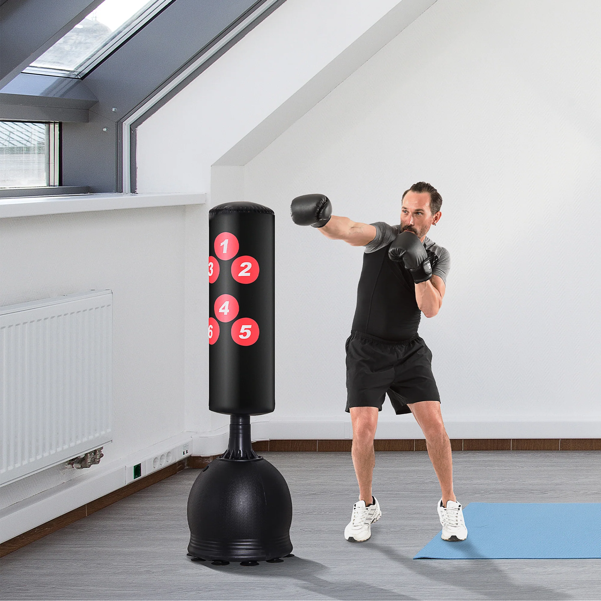 HOMCOM Standboxsack freistehend mit Saugnäpfen & Reflex-System